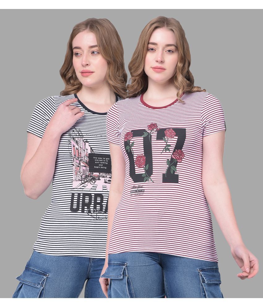     			Dollar Multi Color Cotton Regular Fit Women's T-Shirt ( Pack of 2 )