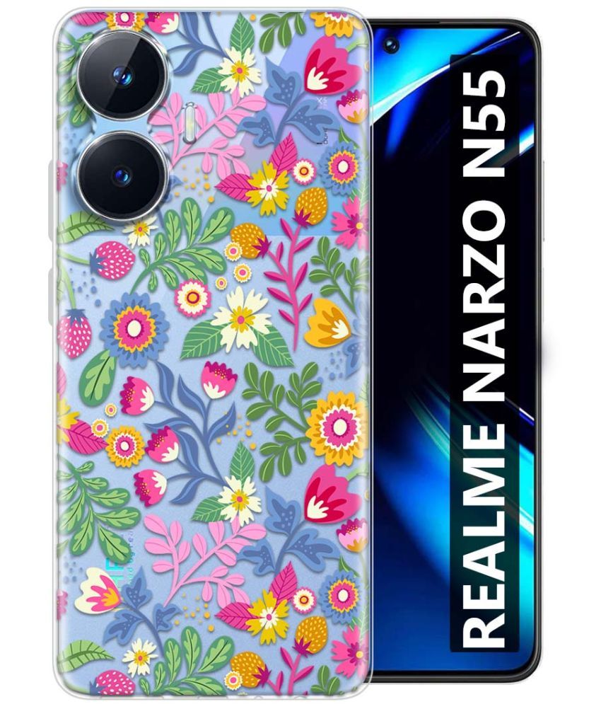     			Fashionury Multicolor Printed Back Cover Silicon Compatible For Realme Narzo N55 ( Pack of 1 )