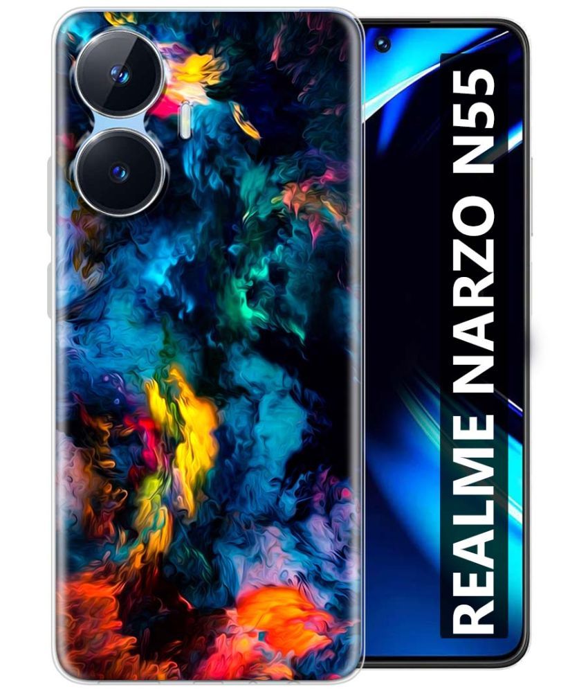     			Fashionury Multicolor Printed Back Cover Silicon Compatible For Realme Narzo N55 ( Pack of 1 )