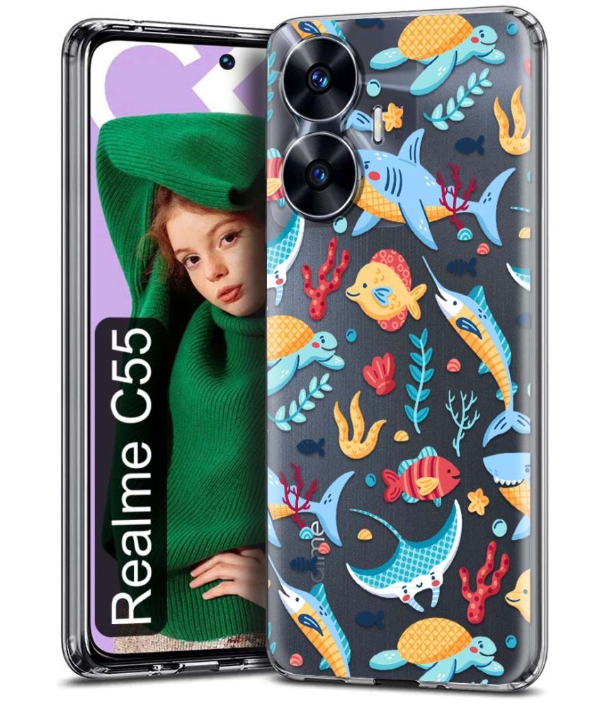     			Fashionury Multicolor Printed Back Cover Silicon Compatible For Realme C55 ( Pack of 1 )