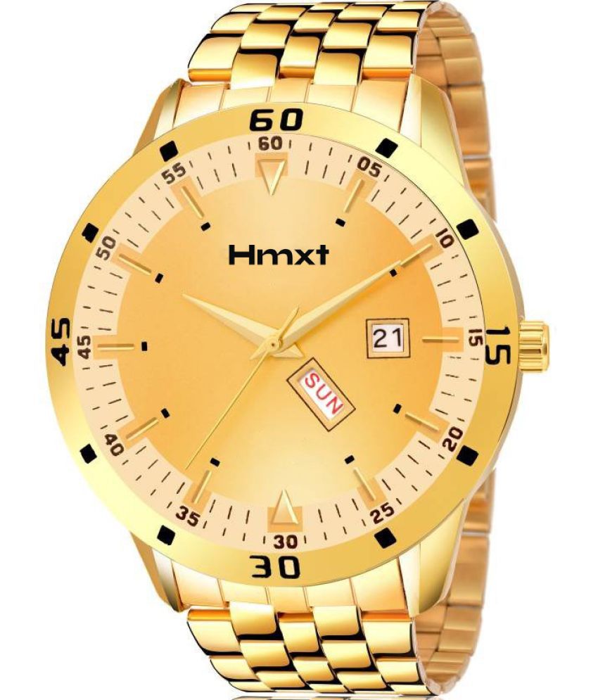     			HMXT Gold Stainless Steel Analog Men's Watch