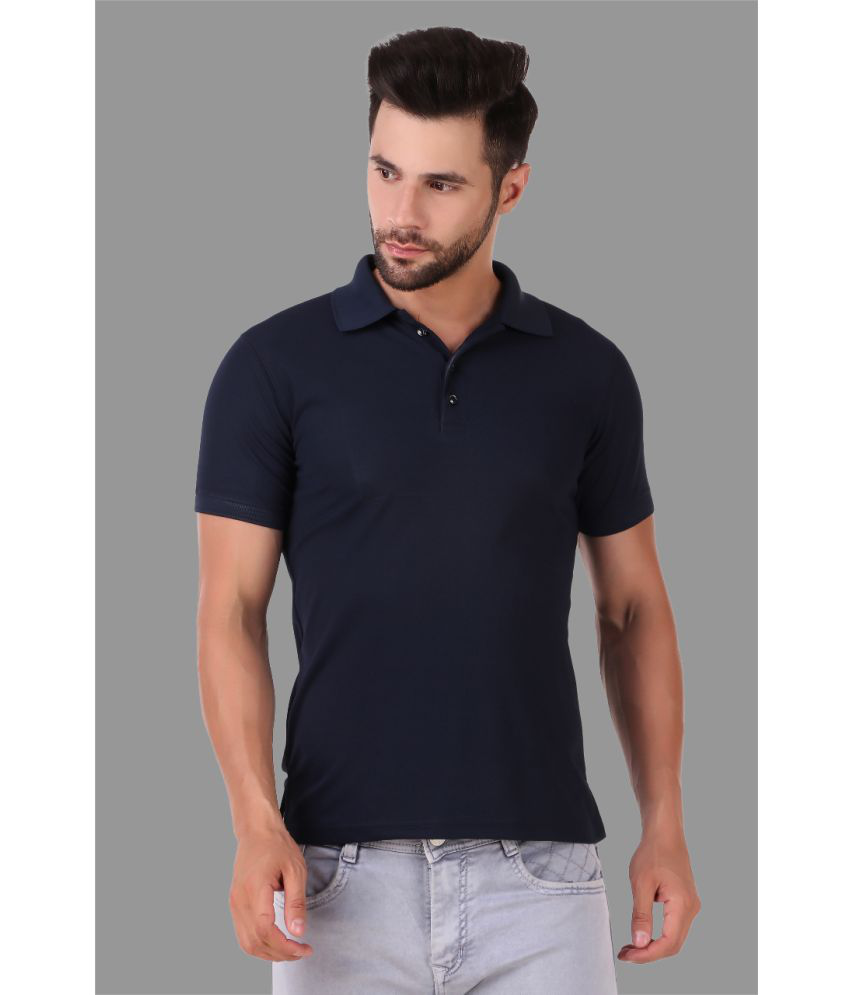     			IDASS Polyester Regular Fit Solid Half Sleeves Men's Polo T Shirt - Navy ( Pack of 1 )
