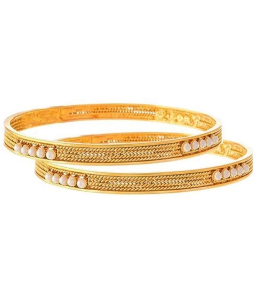     			JFL - Jewellery For Less Gold Bangle ( Pack of 2 )