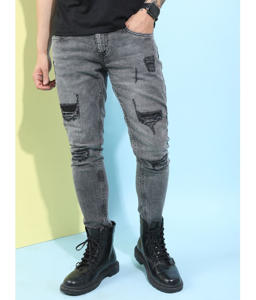     			Ketch Slim Fit Distressed Men's Jeans - Grey ( Pack of 1 )
