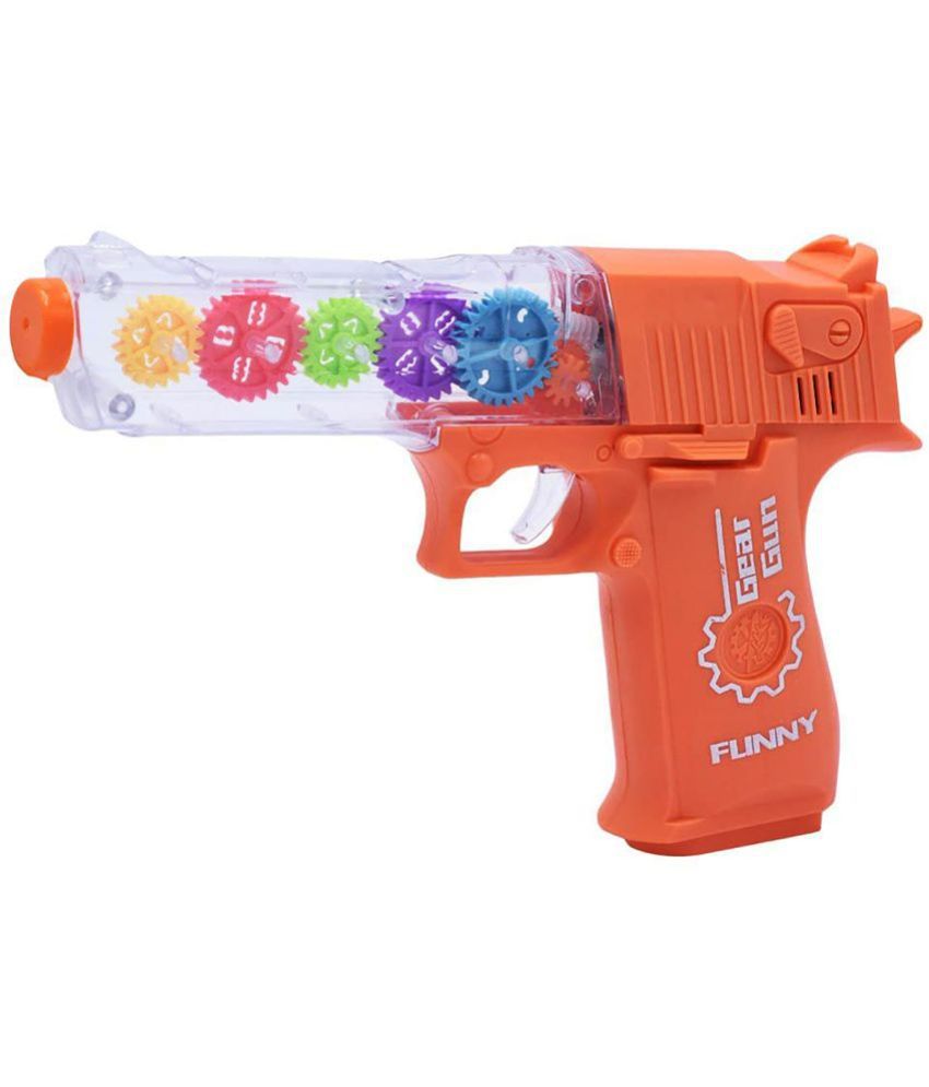     			RAINBOW RIDERS  Electric Gear Transparent Gun Toy ,Flashing Light & Sound Concept Gun Toy with Music  For Age 2, 3, 4, 5, 6, 7, 8 Years  I Gun Pist'ol I Kids Gun Toys I for Indoor & Outdoor Plastic Battery Operated Gun With Multiple Colour Options