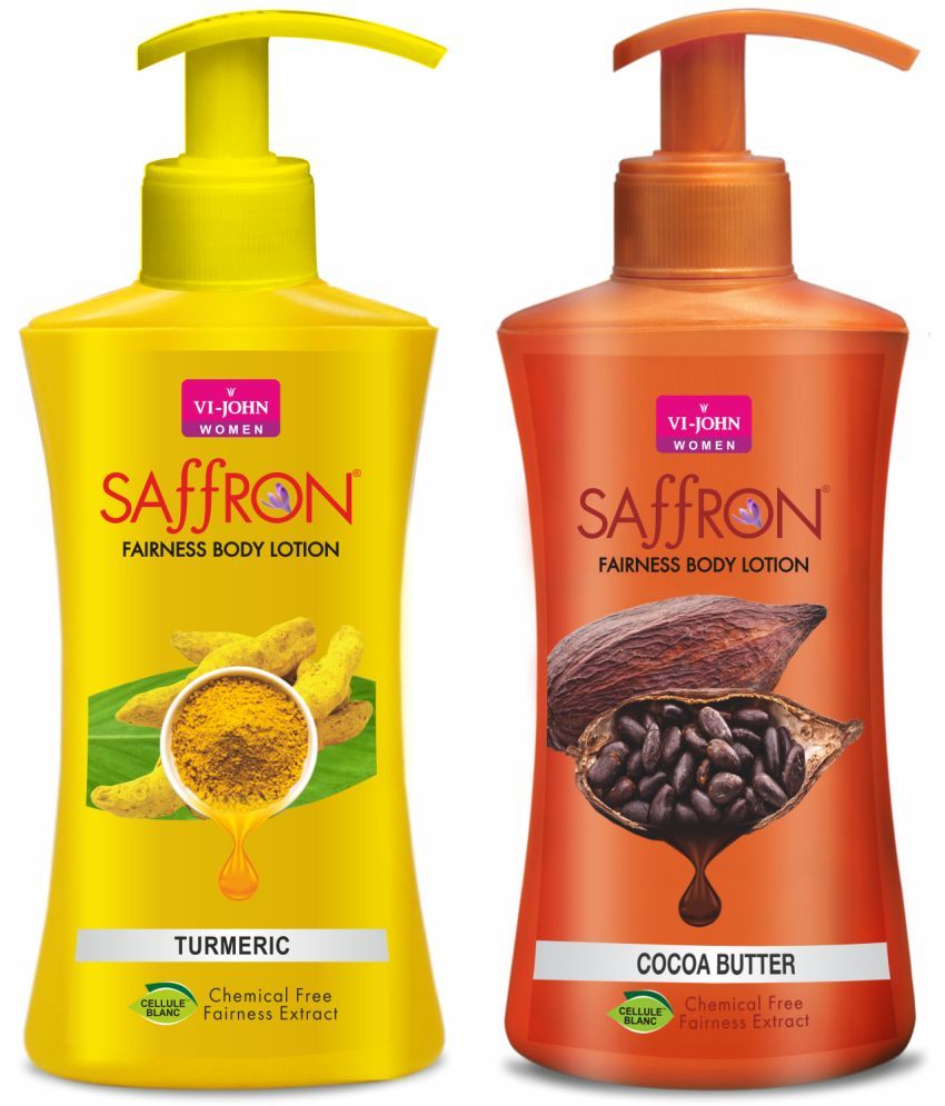     			VI-JOHN Saffron Fairness Body Lotion Turmeric & Cocoa Butter 250ml Pack of 2