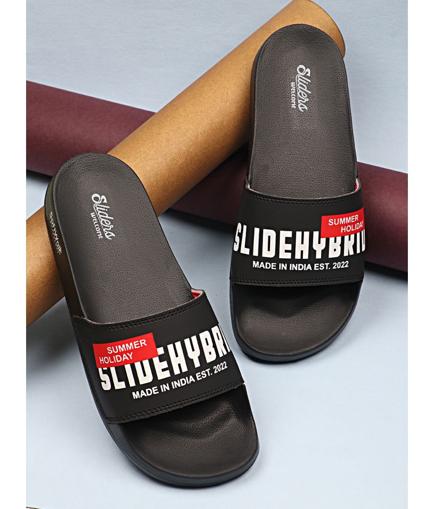     			Welcome Black Men's Slide Flip Flop