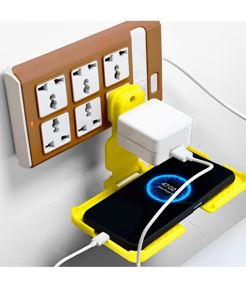     			thriftkart - Multi-Purpose Mobile Charging Stand For Wall Multi Plug For Upto 7 Inch Mobile Stand For Wall Plastic Holder Universal Socket Mobile Charger Stand Holder Wall (assorted color) Wall Mount