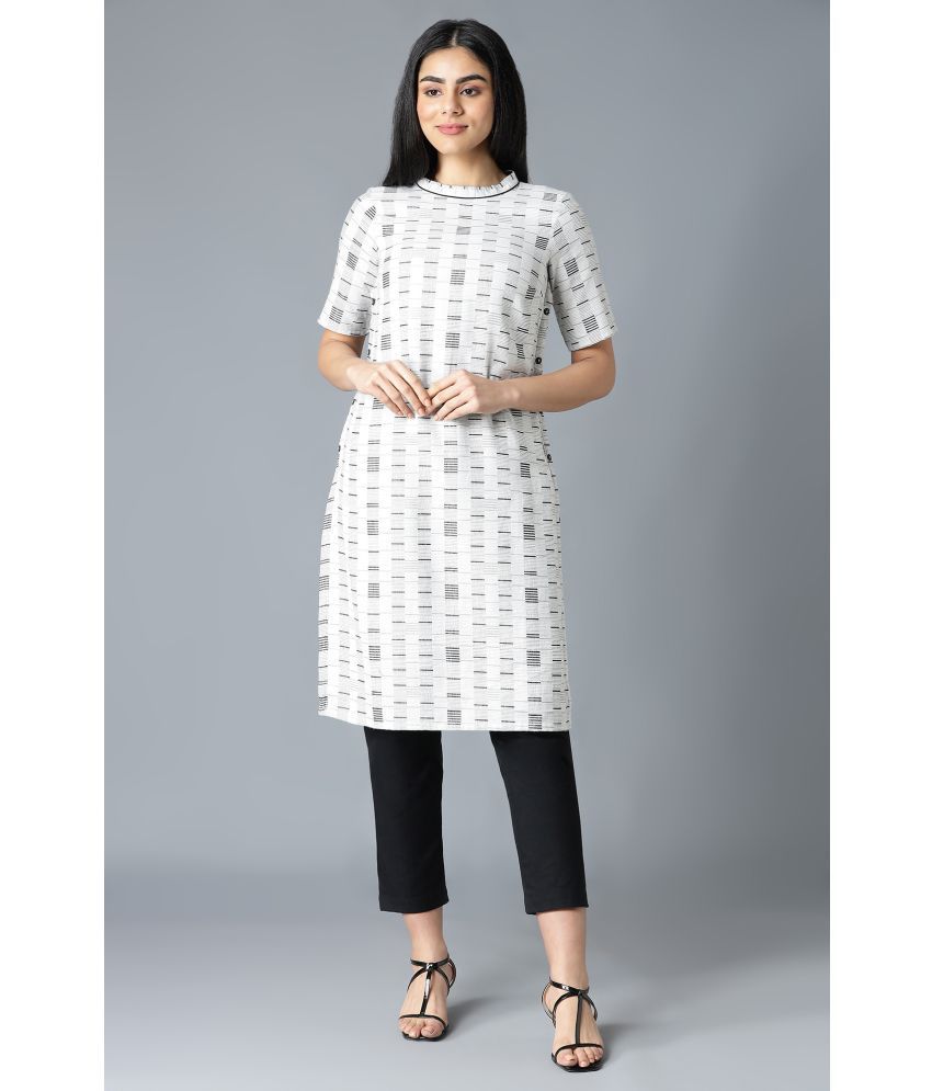     			Aurelia Cotton Printed Straight Women's Kurti - Grey ( Pack of 1 )