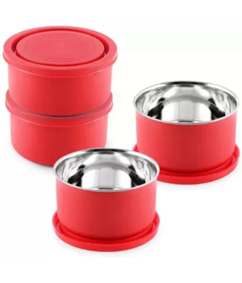     			HOMETALES Stainless Steel Kitchen Containers/Tiffin/Lunch Box,350ml each (4U)