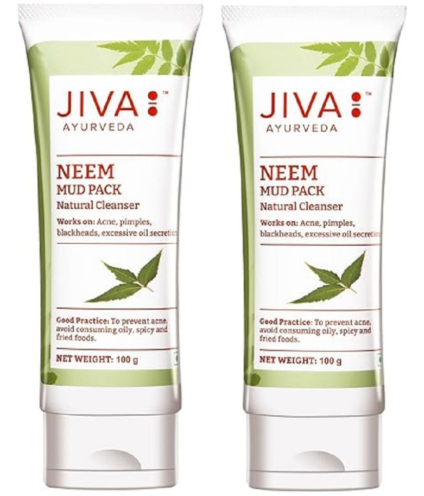     			Jiva Neem Mud Pack 100g, Cleansing Pack for Normal skin Type (Pack of 2)
