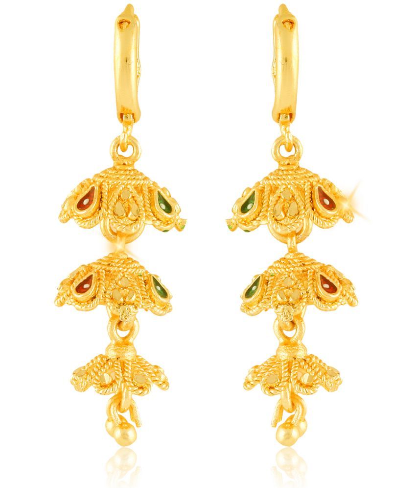     			VIVASTRI Golden Danglers Earrings ( Pack of 1 )