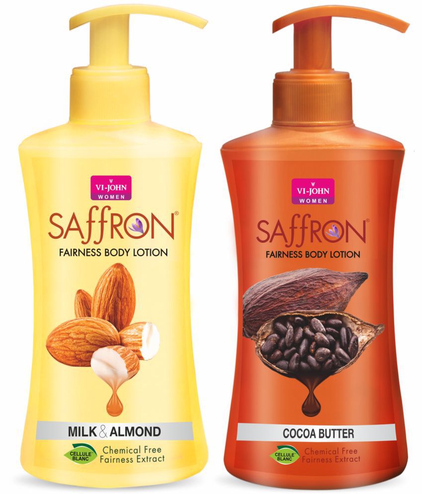     			VIJOHN Saffron Milk Almond & Cocoa Butter Fairness Chemical Free Body Lotion 250ml Each Pack of 2