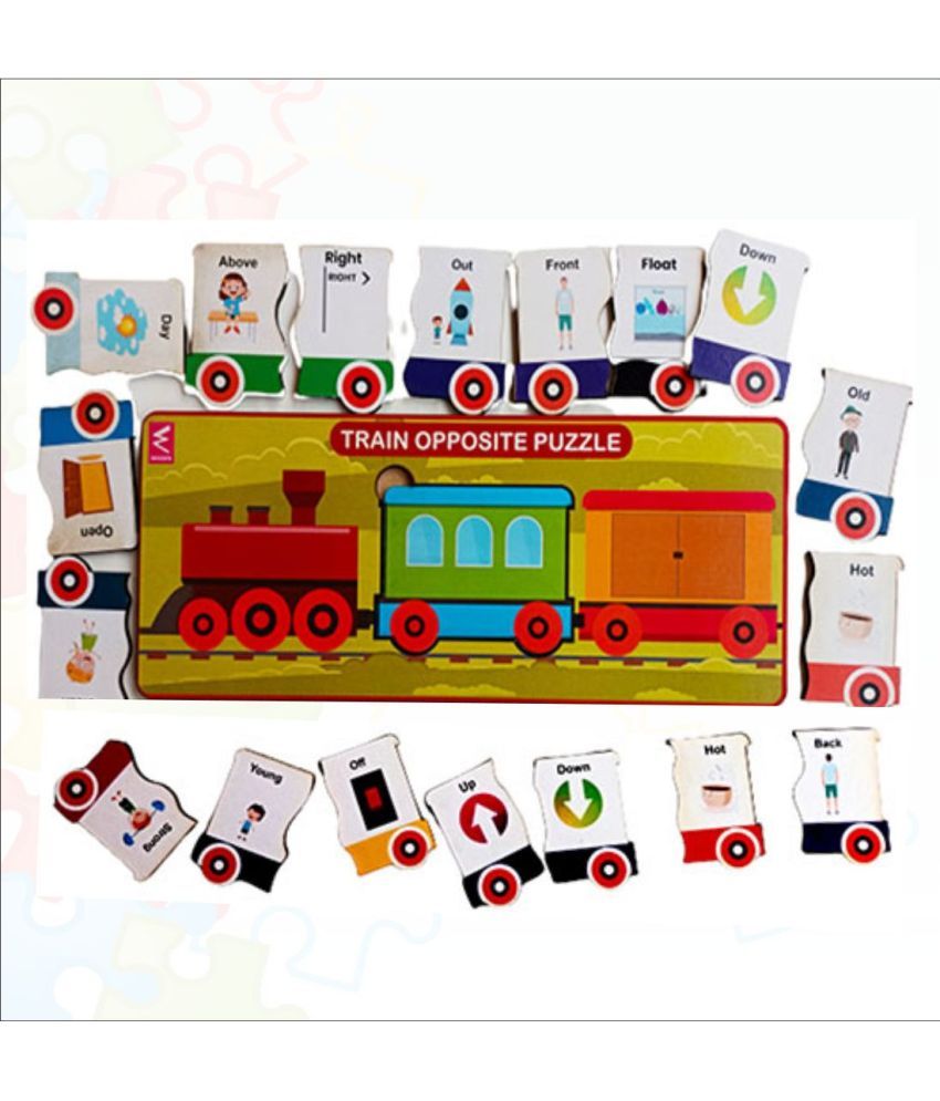     			WISSEN Wooden Train Opposite Puzzle Educational Board Game