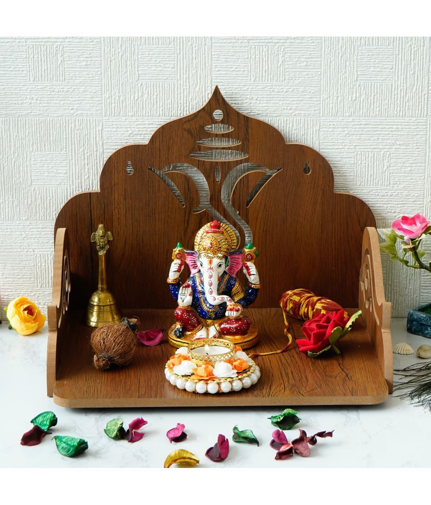     			eCraftIndia Ganesha Design Laminated Wood Pooja Temple