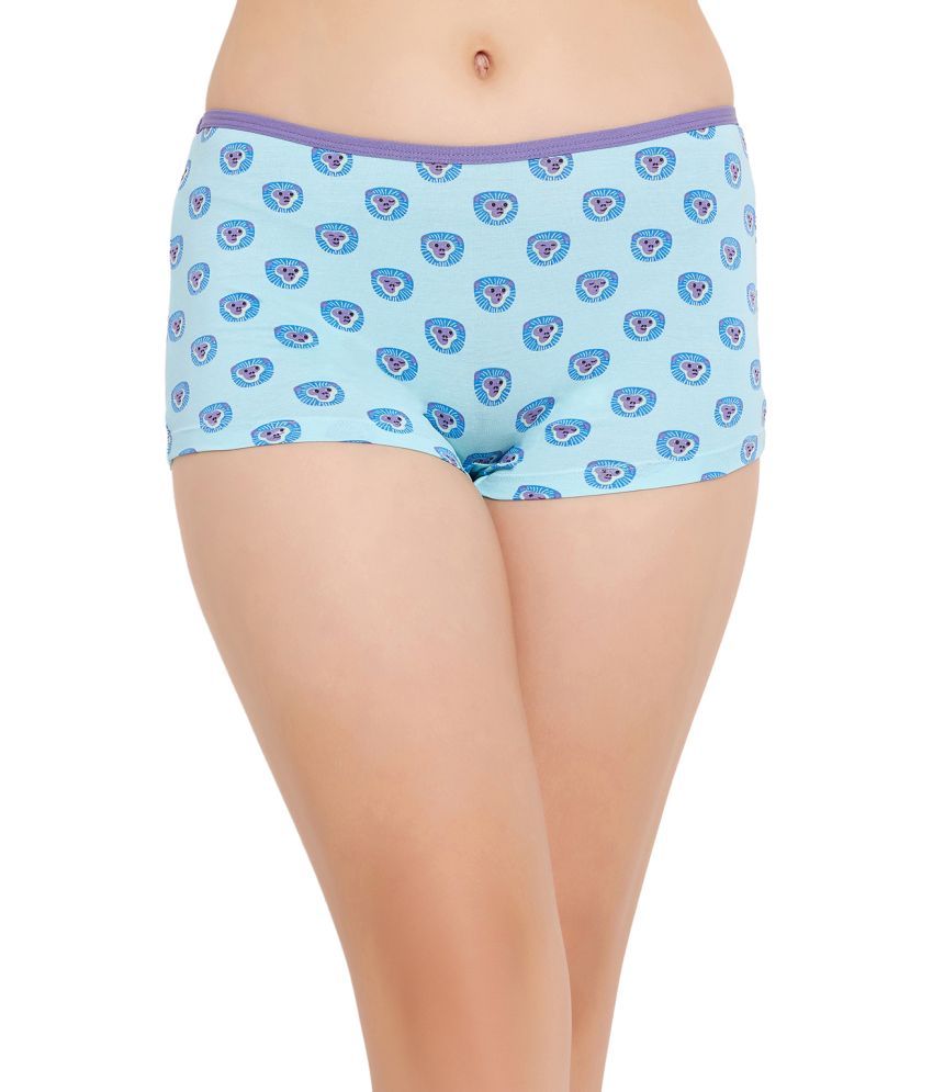     			Clovia Cotton Printed Women's Boy Shorts ( Blue )