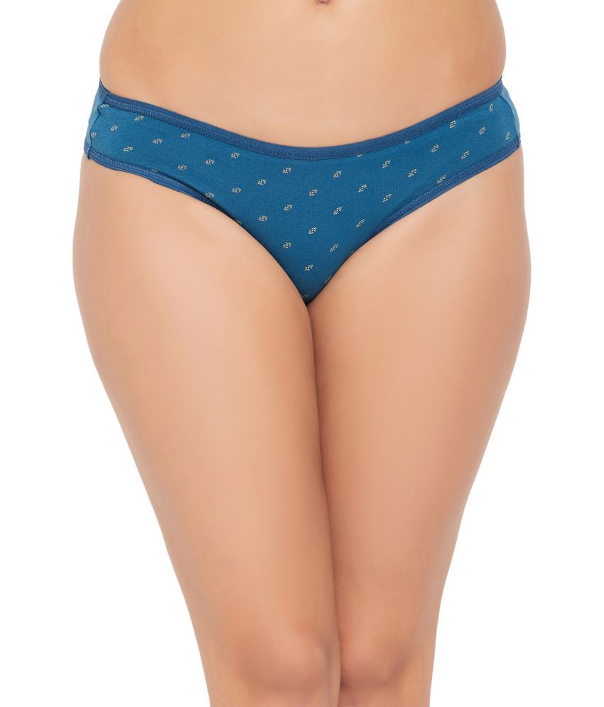     			Clovia Cotton Printed Women's Bikini ( Blue )