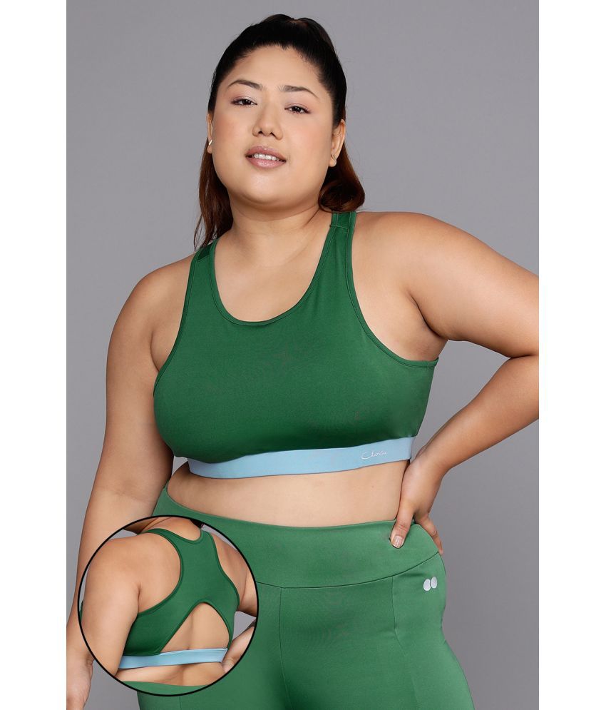     			Clovia Green Polyester Removable Padding Women's Sports Bra ( Pack of 1 )
