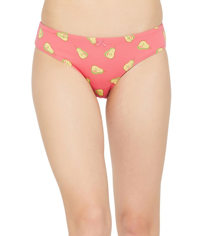     			Clovia Pink Cotton Solid Women's Bikini ( Pack of 1 )