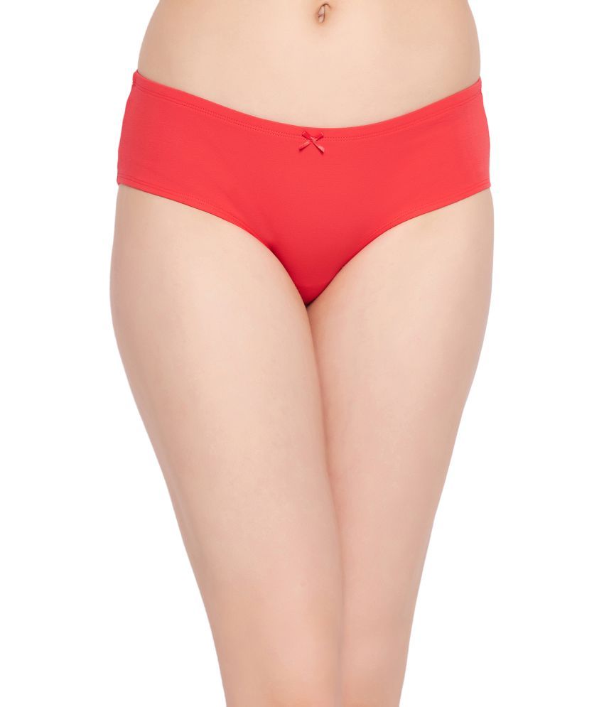     			Clovia Cotton Solid Women's Hipster ( Red )