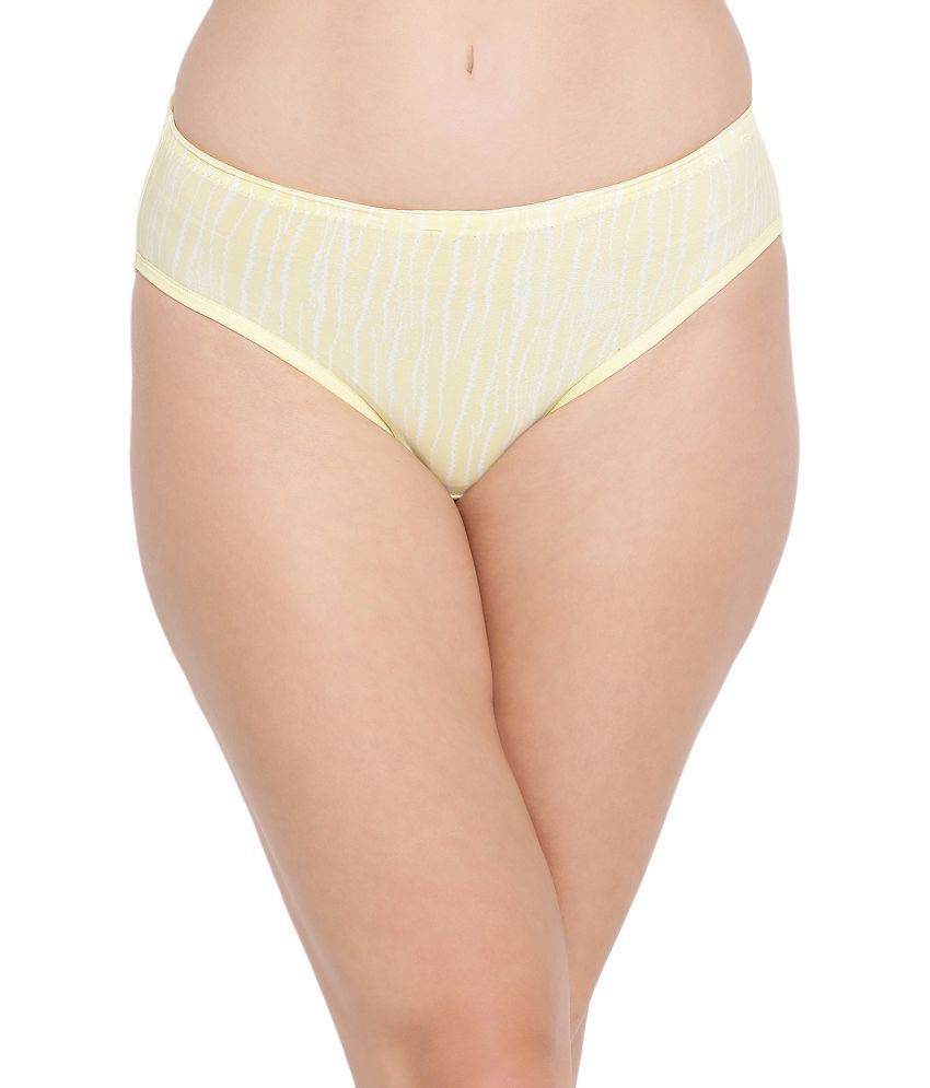     			Clovia Nylon Printed Women's Thongs ( Yellow )