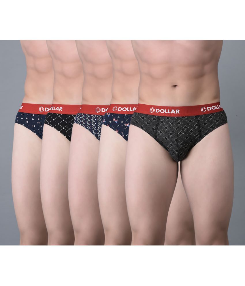     			Pack of 5 Dollar Bigboss Assorted Printed Cotton Blend Men Brief