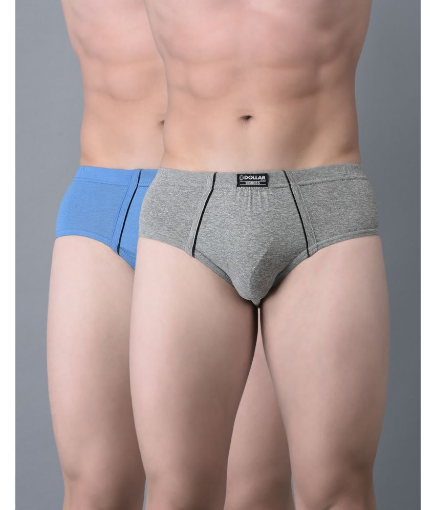     			Pack of 2 Dollar Bigboss Assorted Solid Cotton Blend Men Brief