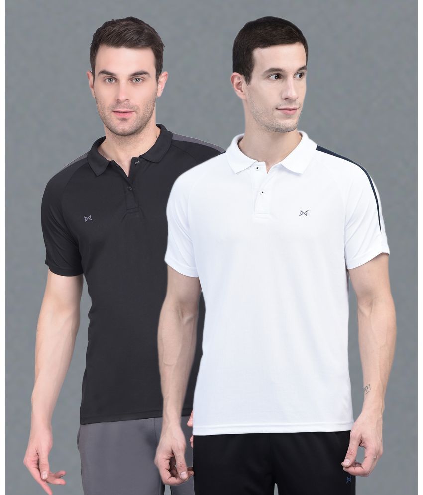     			Force NXT Multi Polyester Regular Fit Men's Sports Polo T-Shirt ( Pack of 2 )