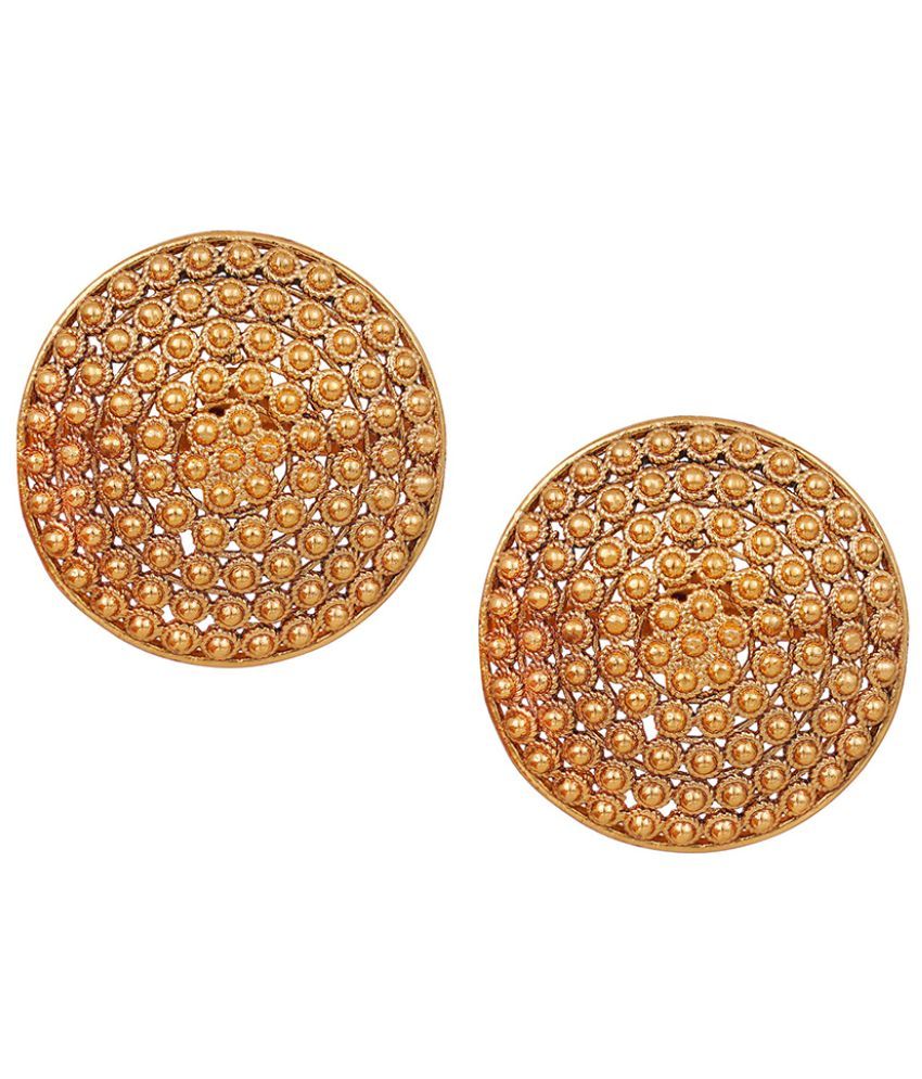     			JFL - Jewellery For Less Gold Stud Earrings ( Pack of 1 )