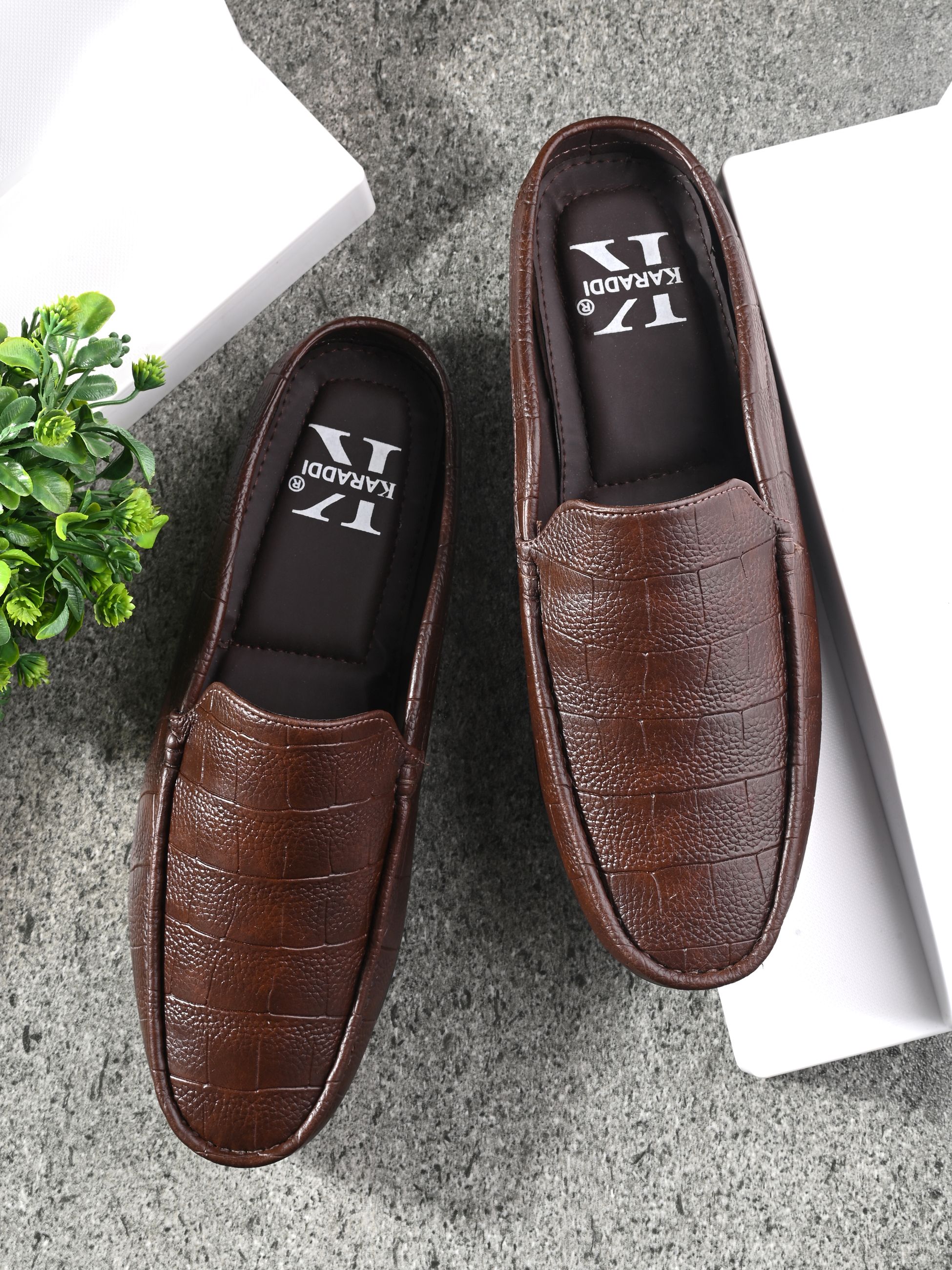     			KARADDI Brown Men's Slip on