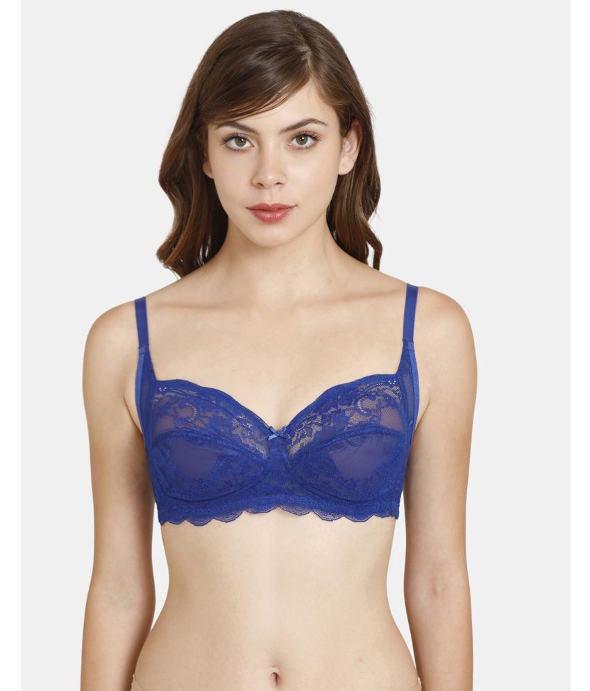     			Rosaline by Zivame Blue Nylon Non Padded Women's T-Shirt Bra ( Pack of 1 )