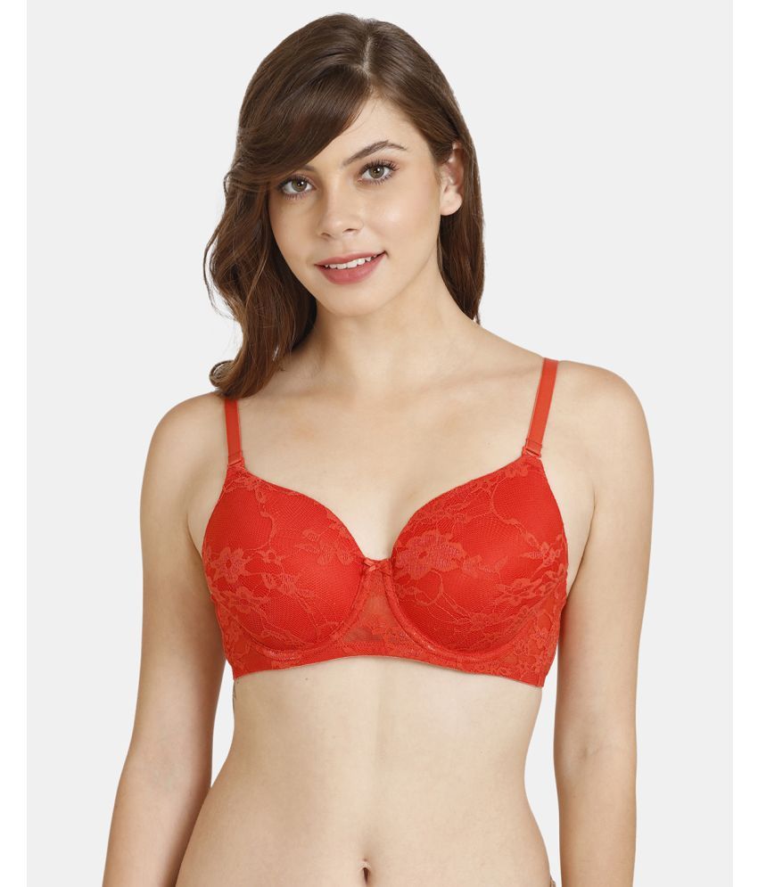     			Rosaline by Zivame Red Nylon Heavily Padded Women's T-Shirt Bra ( Pack of 1 )