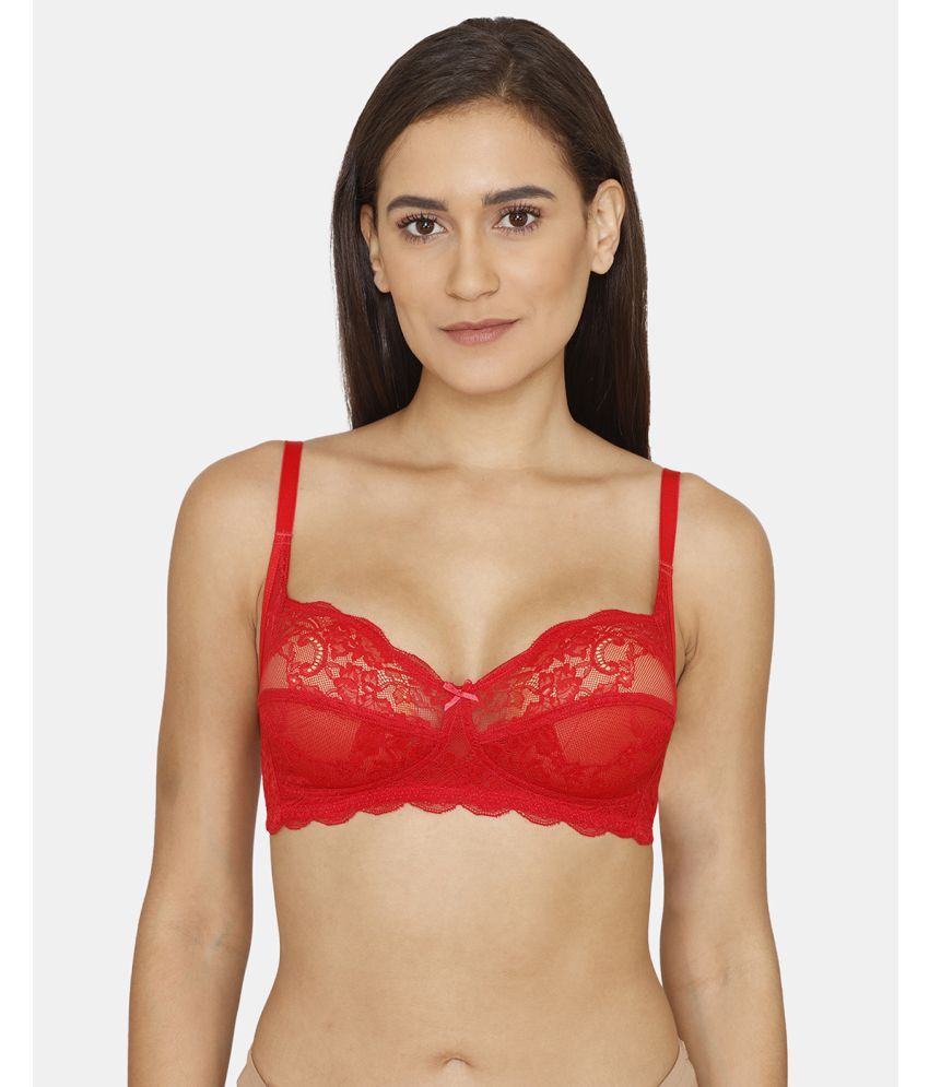     			Rosaline by Zivame Red Nylon Non Padded Women's T-Shirt Bra ( Pack of 1 )