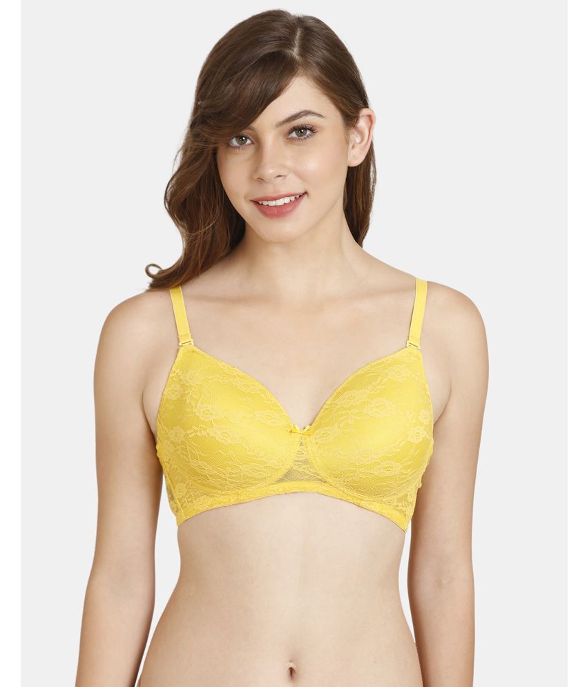     			Rosaline Yellow Cotton Heavily Padded Women's T-Shirt Bra ( Pack of 1 )