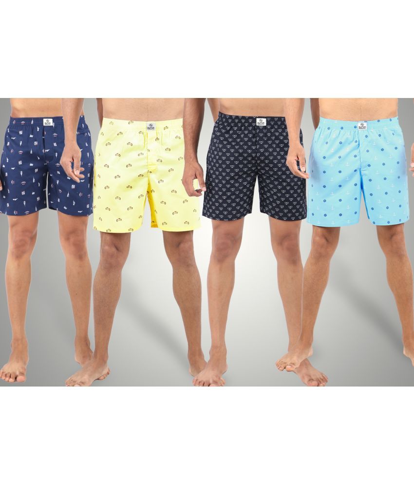     			Supersquad Pack of 4 Cotton Boxers For Men's ( Assorted 9 )