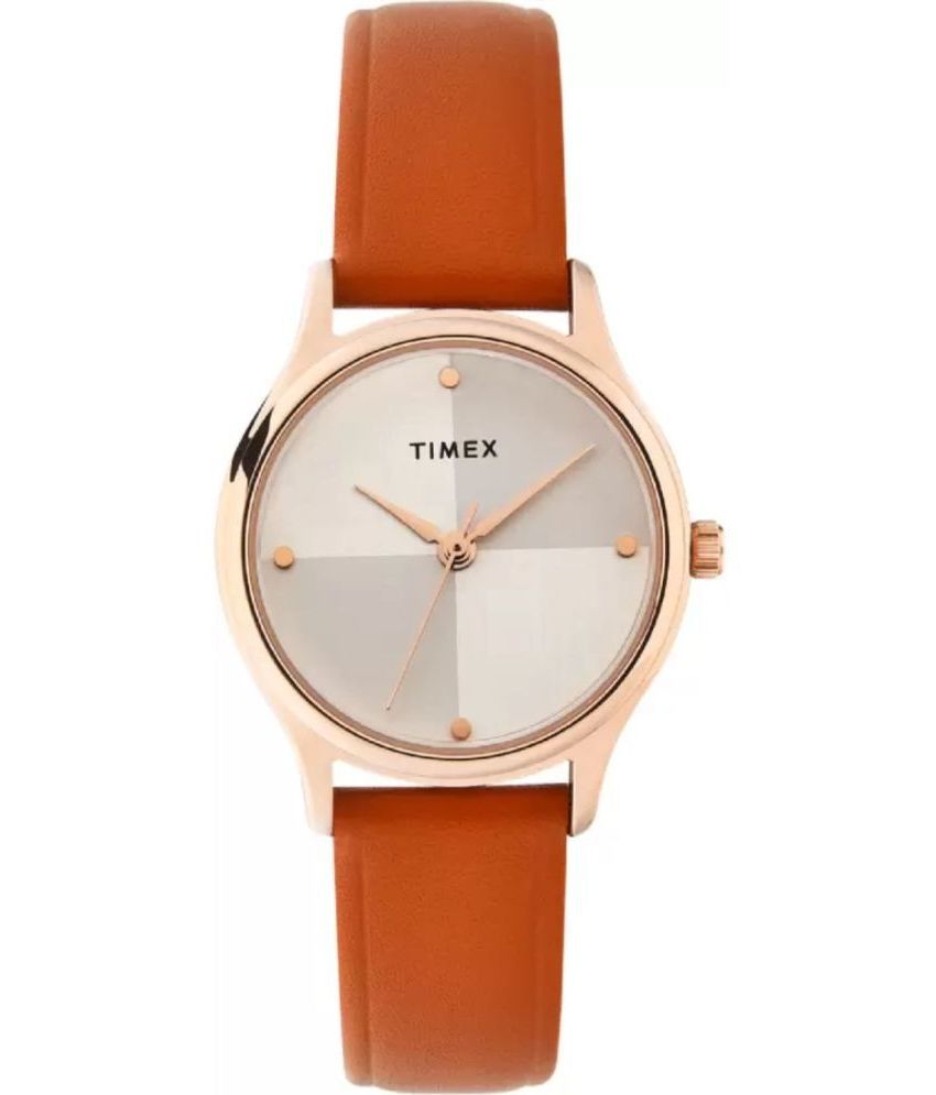     			Timex Brown Leather Analog Womens Watch