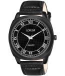 Lorem Black Leather Analog Men's Watch