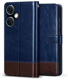 NBOX Blue Flip Cover Leather Compatible For OnePlus Nord CE 3 5G ( Pack of 1 )