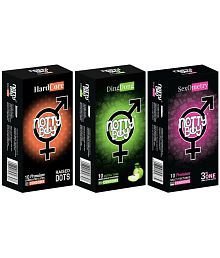NottyBoy Combo Pack Condom 3-in-One Ribs Contour, Raised Dots and Fruit Flavoured - 30 Pieces