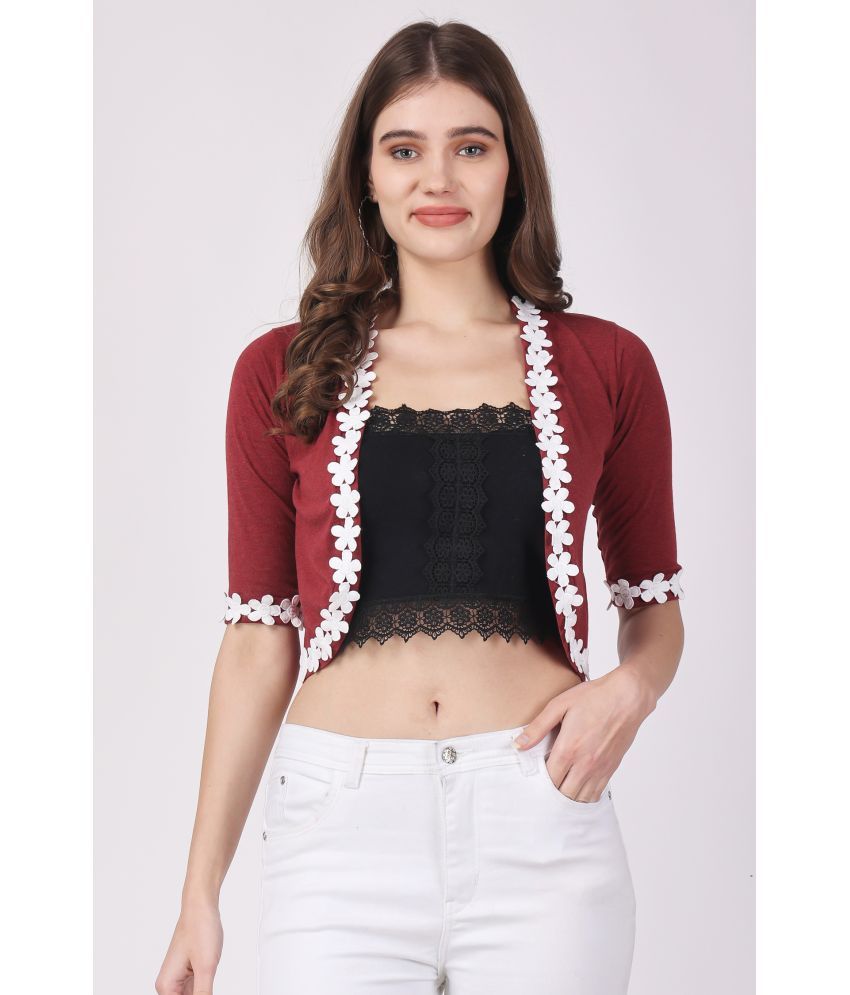     			Affair Cotton Women's Shrugs - Maroon ( Single )