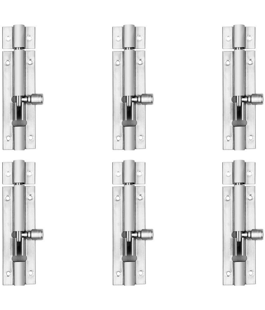     			Atlantic Morden Plain Tower bolt 6 inch (Stainless Steel, Two Tone Silver, Pack of 6 Piece)