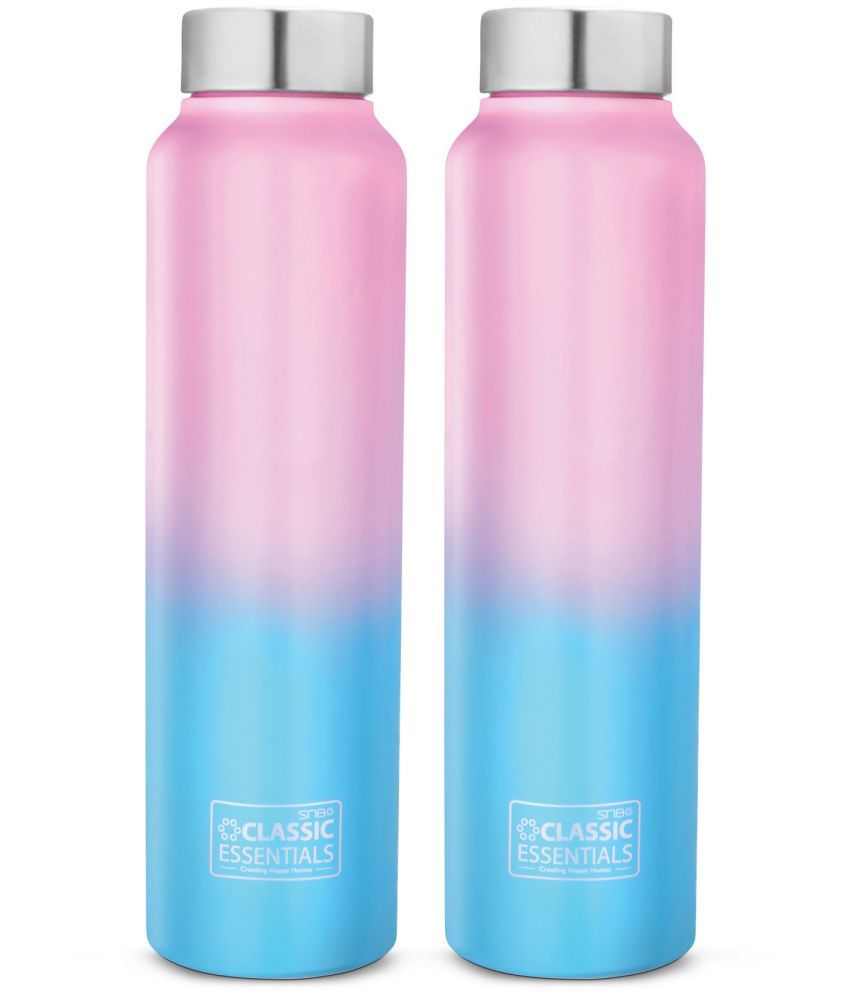     			Classic Essentials Stainless Steel Spring Hydrate Water Bottle Multicolour Water Bottle 1000 mL ( Set of 2 )