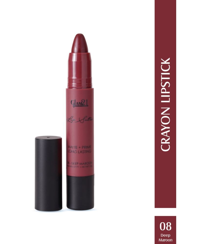     			Glam21 Lip Sutra NonTransfer Crayon Lipstick Lightweight & Comfortable 2.8g Deep Maroon-08