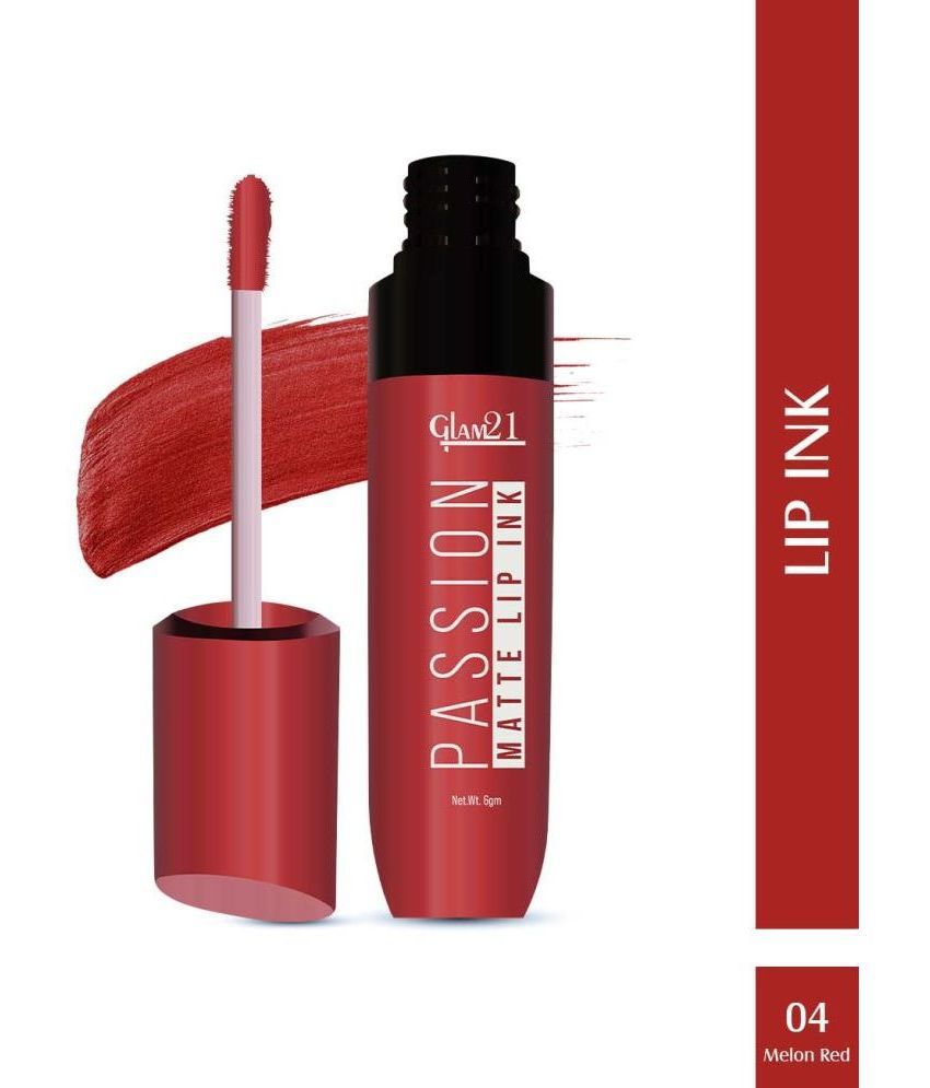     			Glam21 Passion Matte Lip Ink Upto 12Hour Color Stay Lightweight & Comfortable 6g Melon Red04