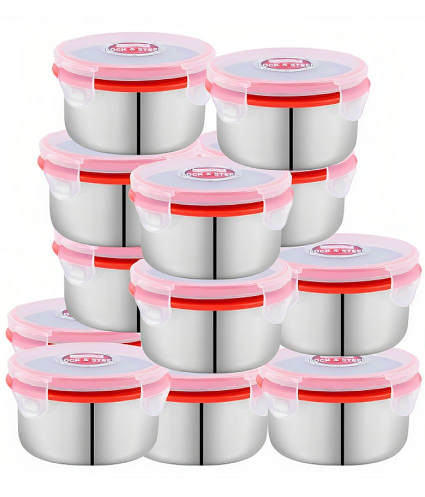     			HOMETALES Stainless Steel Kitchen Containers/Tiffin/Lunch Box,350ml each (12U)