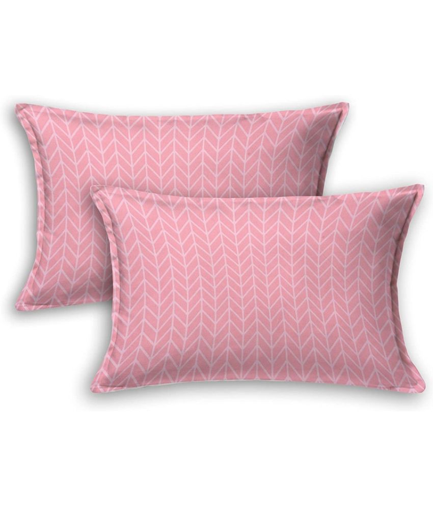     			JBTC - Pack of 2 Cotton Floral Regular Pillow Cover ( 71.12 cm(28) x 45.72 cm(18) ) - Pink