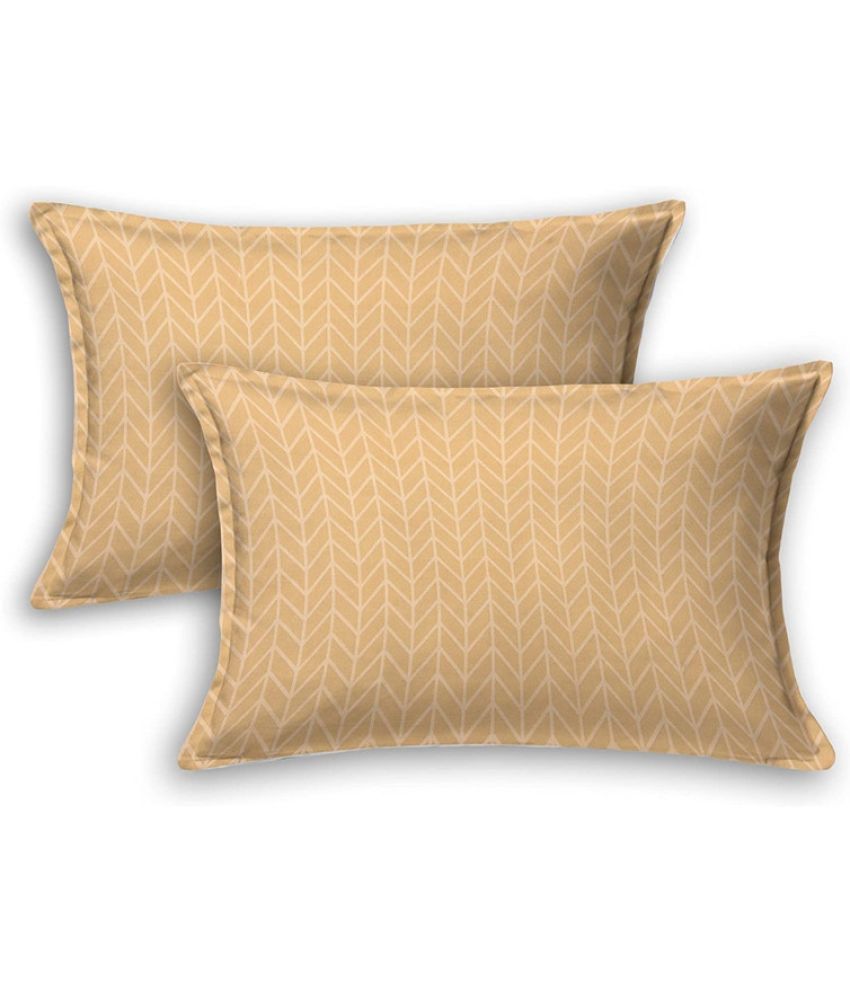     			JBTC - Pack of 2 Cotton Floral Regular Pillow Cover ( 71.12 cm(28) x 45.72 cm(18) ) - Yellow