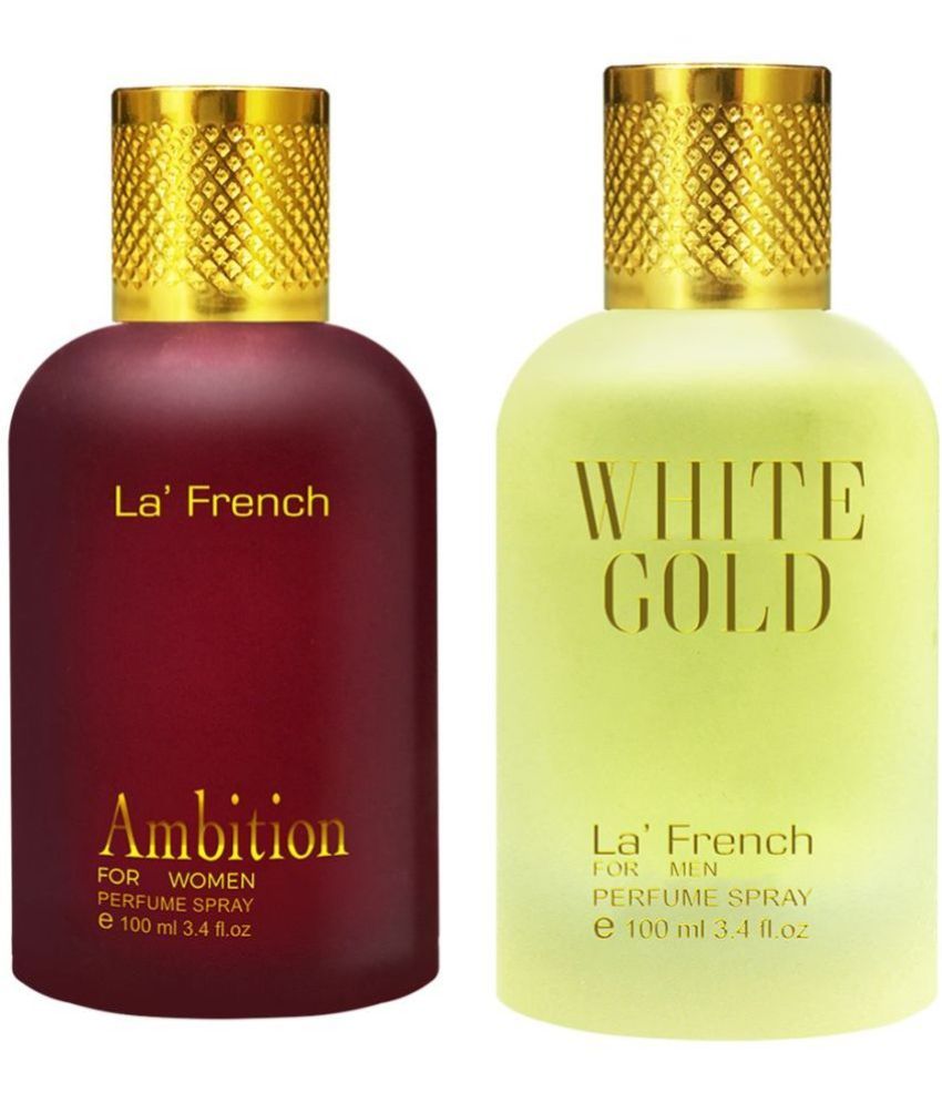     			LA FRENCH Ambition & White Gold Eau De Parfum (EDP) For Unisex Each 100ml ( Pack of 2 )