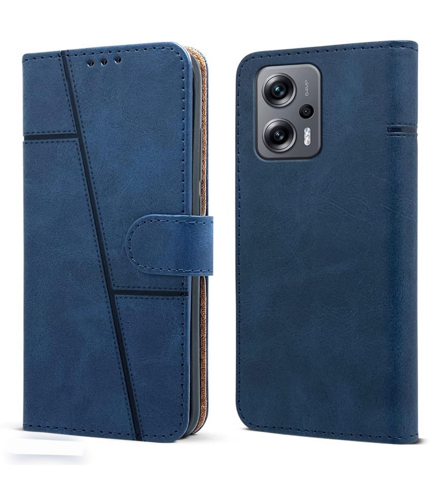     			NBOX Blue Flip Cover Artificial Leather Compatible For Redmi K50i 5G ( Pack of 1 )
