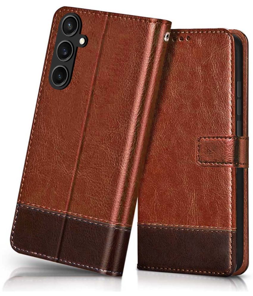     			NBOX Brown Flip Cover Leather Compatible For Samsung Galaxy S23 FE 5G ( Pack of 1 )